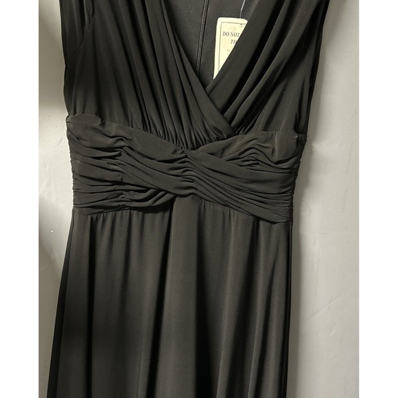 Chadwick's Women's 14 Black Midi Dress Body Shaper Slip Empire Waist Zipper - Picture 5 of 16